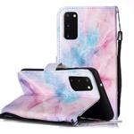 For Galaxy A51 Painted Pattern Horizontal Flip Leather Case with Holder & Card Slots & Wallet(Pink Blue Marble)