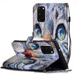 For Galaxy S20 Painted Pattern Horizontal Flip Leather Case with Holder & Card Slots & Wallet(Blue Cat)