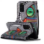 For Galaxy S20 Painted Pattern Horizontal Flip Leather Case with Holder & Card Slots & Wallet(Green Eyed Owl)