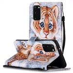 For Galaxy S20 Painted Pattern Horizontal Flip Leather Case with Holder & Card Slots & Wallet(Tiger)