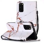 For Galaxy S20 Painted Pattern Horizontal Flip Leather Case with Holder & Card Slots & Wallet(White Gold Marble)