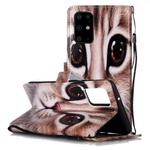 For Galaxy S20+ Painted Pattern Horizontal Flip Leather Case with Holder & Card Slots & Wallet(Coffee Cat)