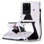 For Galaxy S20 Ultra Painted Pattern Horizontal Flip Leather Case with Holder & Card Slots & Wallet(Triangle Marble)