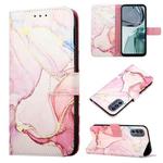 For Motorola Moto G62 5G PT003 Marble Pattern Flip Leather Phone Case(Rose Gold)