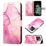 For OnePlus 10T 5G PT003 Marble Pattern Flip Leather Phone Case(Pink Purple)