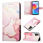For ZTE Blade A52 PT003 Marble Pattern Flip Leather Phone Case(Rose Gold)