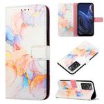 For ZTE Blade A72 PT003 Marble Pattern Flip Leather Phone Case(Marble White)