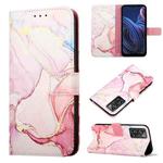 For ZTE Blade A72 PT003 Marble Pattern Flip Leather Phone Case(Rose Gold)