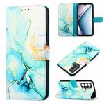 For Itel P38 / S17 / Vision3 PT003 Marble Pattern Flip Leather Phone Case(Green)