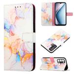 For Itel P38 / S17 / Vision3 PT003 Marble Pattern Flip Leather Phone Case(Marble White)