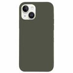 For iPhone 14 Plus Solid Silicone Phone Case(Olive Green)