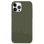 For iPhone 14 Pro Max Solid Silicone Phone Case(Olive Green)