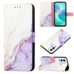 For Infinix Hot 12 Play / 12 Play NFC PT003 Marble Pattern Flip Leather Phone Case(White Purple)