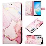 For Infinix Hot 12i X665 PT003 Marble Pattern Flip Leather Phone Case(Rose Gold)