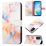 For Infinix Hot 12 X6817 PT003 Marble Pattern Flip Leather Phone Case(Marble White)