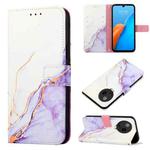 For Infinix Note 12 Pro 4G PT003 Marble Pattern Flip Leather Phone Case(White Purple)