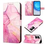 For Tecno Camon 19 PT003 Marble Pattern Flip Leather Phone Case(Pink Purple Gold)