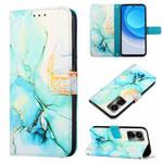 For Tecno Camon 19 PT003 Marble Pattern Flip Leather Phone Case(Green)