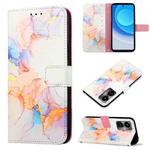 For Tecno Camon 19 PT003 Marble Pattern Flip Leather Phone Case(Marble White)