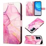 For Tecno Camon 19 Pro 5G PT003 Marble Pattern Flip Leather Phone Case(Pink Purple Gold)
