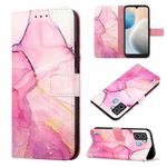 For Tecno Pop 6 PT003 Marble Pattern Flip Leather Phone Case(Pink Purple Gold)