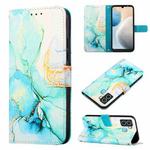 For Tecno Pop 6 PT003 Marble Pattern Flip Leather Phone Case(Green)