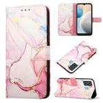 For Tecno Pop 6 PT003 Marble Pattern Flip Leather Phone Case(Rose Gold)