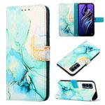 For Tecno Pova 3 LE7 PT003 Marble Pattern Flip Leather Phone Case(Green)