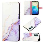 For vivo Y02s PT003 Marble Pattern Flip Leather Phone Case(White Purple)
