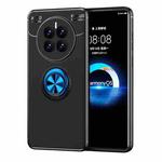 For Huawei Mate 50 Metal Ring Holder TPU Phone Case(Black+Blue)