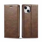 For iPhone 13 LC.IMEEKE RFID Anti-theft Leather Phone Case(Brown)