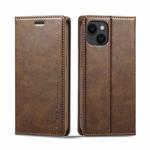 For iPhone 14 LC.IMEEKE RFID Anti-theft Leather Phone Case(Brown)