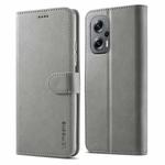 For Xiaomi Poco M4 5G LC.IMEEKE Calf Texture Leather Phone Case(Grey)