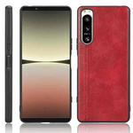 For Sony Xperia 5 IV Sewing Cow Pattern Skin PC + PU + TPU Case(Red)