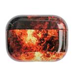 For AirPods Pro 2 Marble Pattern Wireless Earphone Protective Case(Black Red)