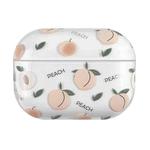 For AirPods Pro 2 Bronzing Fruit Pattern PC Earphone Hard Protective Case(Peach)