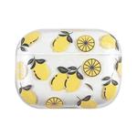 For AirPods Pro 2 Bronzing Fruit Pattern PC Earphone Hard Protective Case(Lemon)