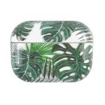 For AirPods Pro 2 Bronzing Fruit Pattern PC Earphone Hard Protective Case(Banana Leaves)