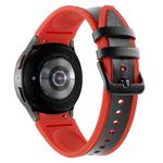 For Samsung Galaxy Watch4 / 5 / 5 Pro Silicone Pasted Leather Watch Band(Red+Black)