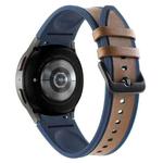 For Samsung Galaxy Watch4 / 5 / 5 Pro Silicone Pasted Leather Watch Band(Blue+Brown)