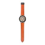 For Samsung Galaxy Watch5 40mm / 44mm Litchi Genuine Leather Watch Band Black Buckle(Orange)