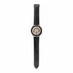 For Samsung Galaxy Watch5 40mm / 44mm Litchi Genuine Leather Watch Band Black Buckle(Black)