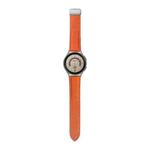 For Samsung Galaxy Watch5 40mm / 44mm Litchi Genuine Leather Watch Band Silver Buckle(Orange)