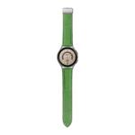 For Samsung Galaxy Watch5 40mm / 44mm Litchi Genuine Leather Watch Band Silver Buckle(Green)