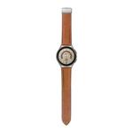 For Samsung Galaxy Watch5 40mm / 44mm Litchi Genuine Leather Watch Band Silver Buckle(Brown)