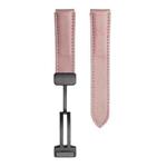 For Samsung Galaxy Watch5 40mm / 44mm Plain Weave Genuine Leather Watch Band Black Buckle(Pink)