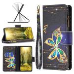 For Samsung Galaxy A04 4G Colored Drawing Pattern Zipper Phone Leather Case(Big Butterfly)