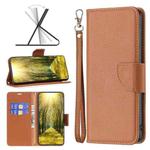 For Samsung Galaxy A04 4G Litchi Texture Pure Color Leather Phone Case(Brown)