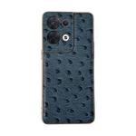For OPPO Reno8 Genuine Leather Ostrich Texture Nano Plating Phone Case(Blue)