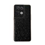 For OPPO Reno8 Genuine Leather Ostrich Texture Nano Plating Phone Case(Black)